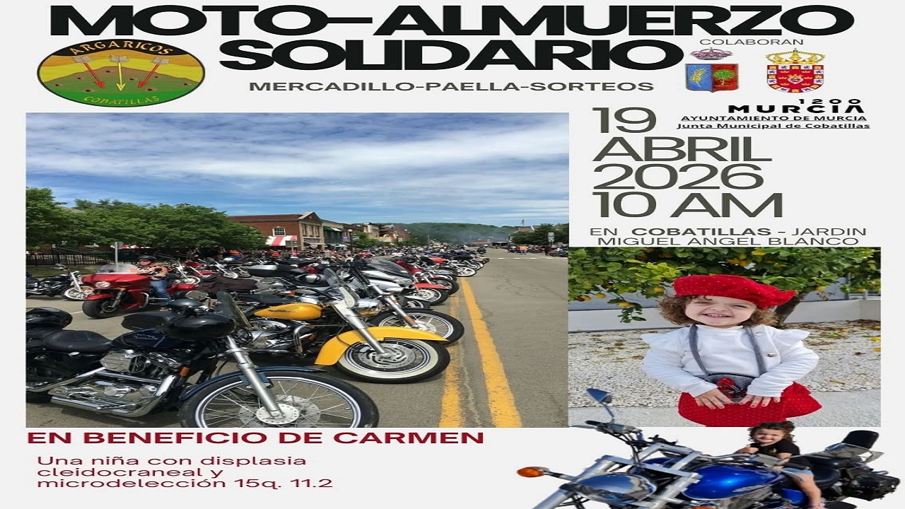 Moto Almuerzo Solidario en Cobatillas por la pequeña Carmen